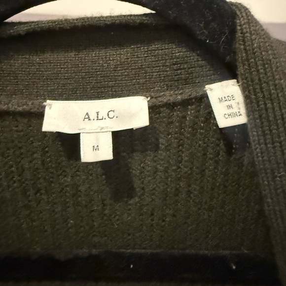 ALC Nora Longline Cashmere Blend Cardigan - Olive Green - Picture 6 of 7